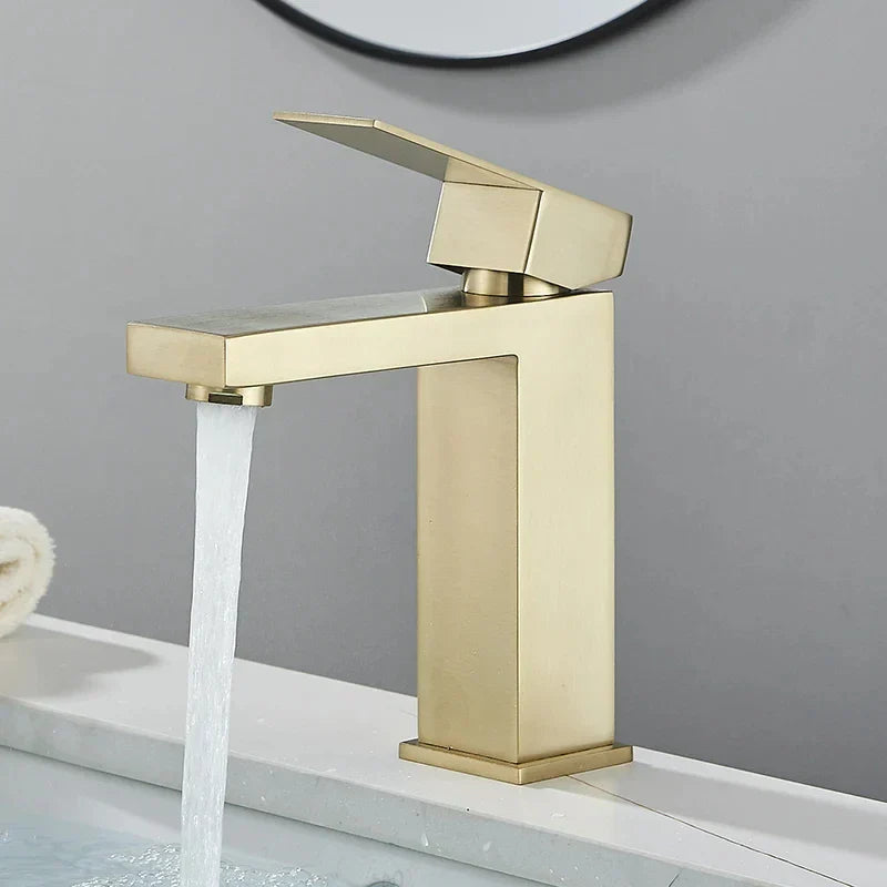 Rubinetto Lavabo Moderno - Nero e Argento - Lusso e Stile