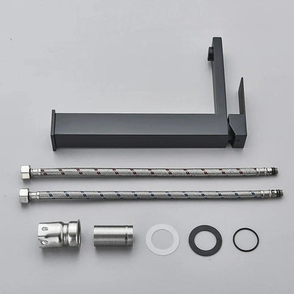 Rubinetto Lavabo Moderno - Nero e Argento - Lusso e Stile