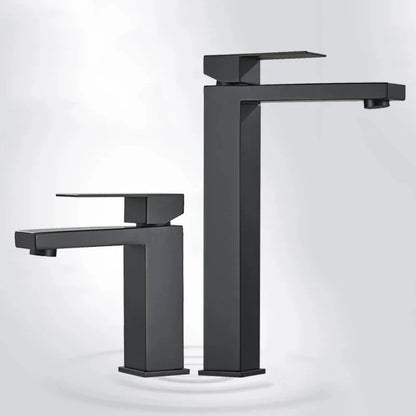 Rubinetto Lavabo Moderno - Nero e Argento - Lusso e Stile