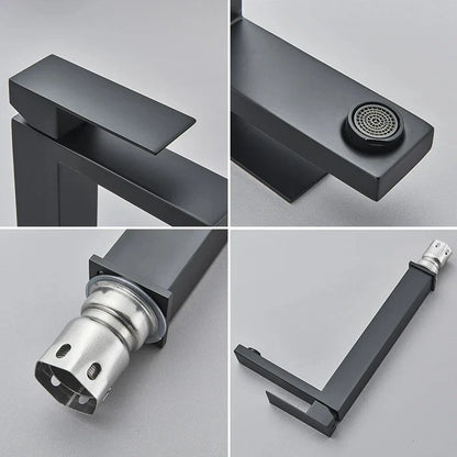 Rubinetto Lavabo Moderno - Nero e Argento - Lusso e Stile