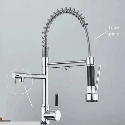 Rubinetto NickelFlex - Rubinetto da cucina moderno - Funzione di rotazione a 360