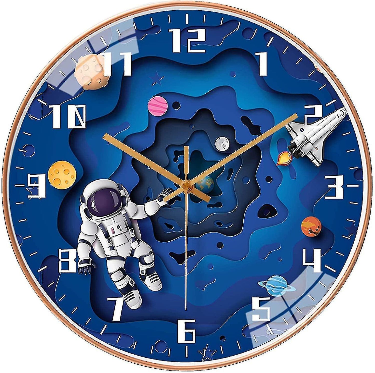 Orologio da Parete Bambini - Viaggio nello Spazio - Design Educativo