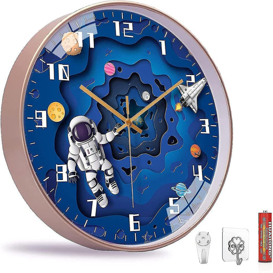 Orologio da Parete Bambini - Viaggio nello Spazio - Design Educativo