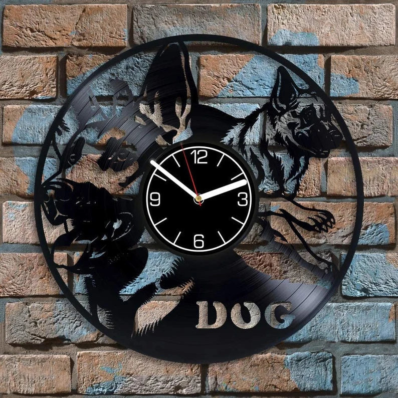 Orologio da Parete in Vinile - Amico dei Cani - Design Unico