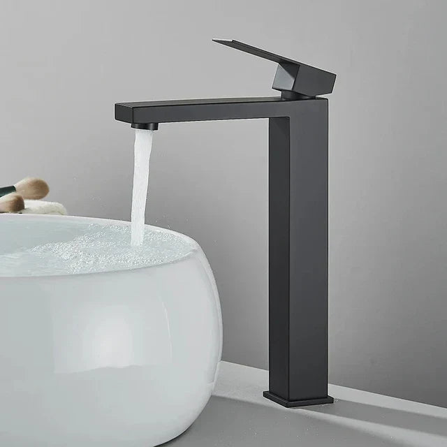 Rubinetto Lavabo Moderno - Nero e Argento - Lusso e Stile