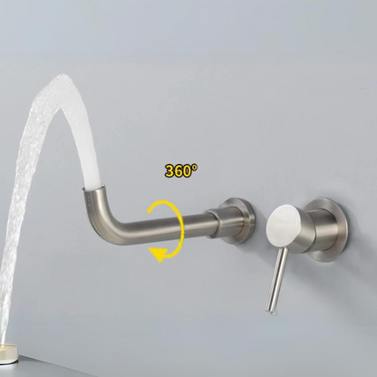 Rubinetto da Lavabo a Muro - Finitura Nichel Spazzolato