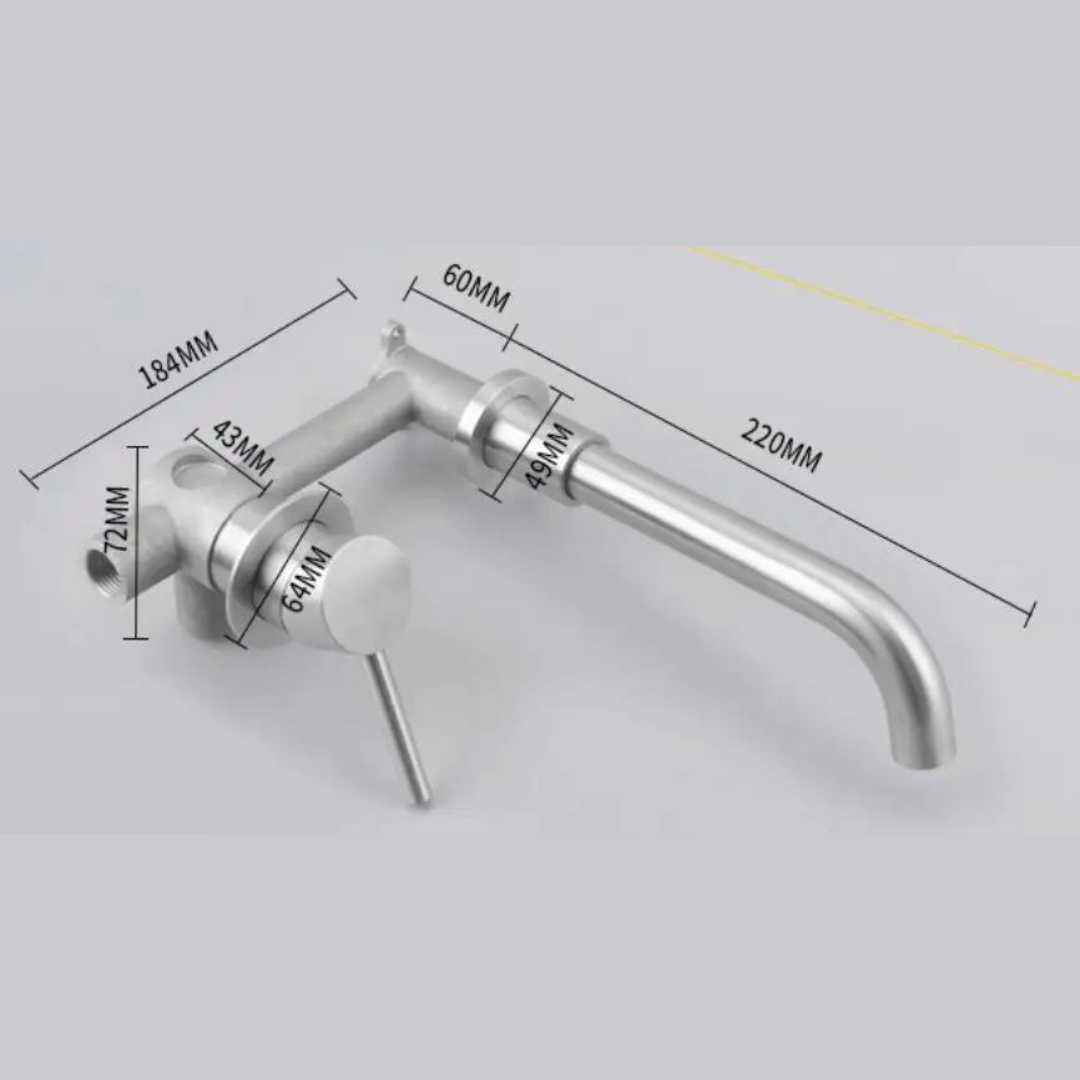 Rubinetto da Lavabo a Muro - Finitura Nichel Spazzolato