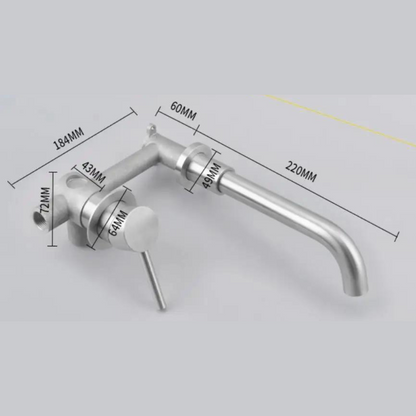 Rubinetto da Lavabo a Muro - Finitura Nichel Spazzolato