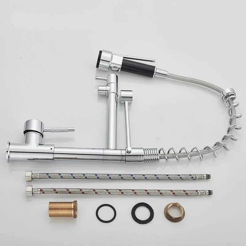 StreamFlex - Rubinetti da cucina di lusso - Retrattili - Nero e oro rosa-Rubinetti-Cookolino