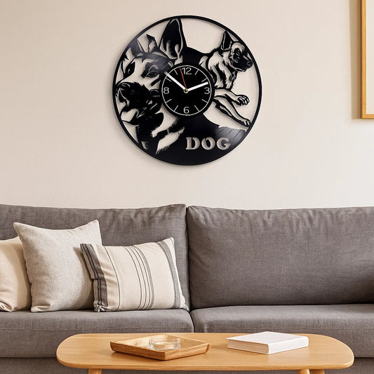 Orologio da Parete in Vinile - Amico dei Cani - Design Unico