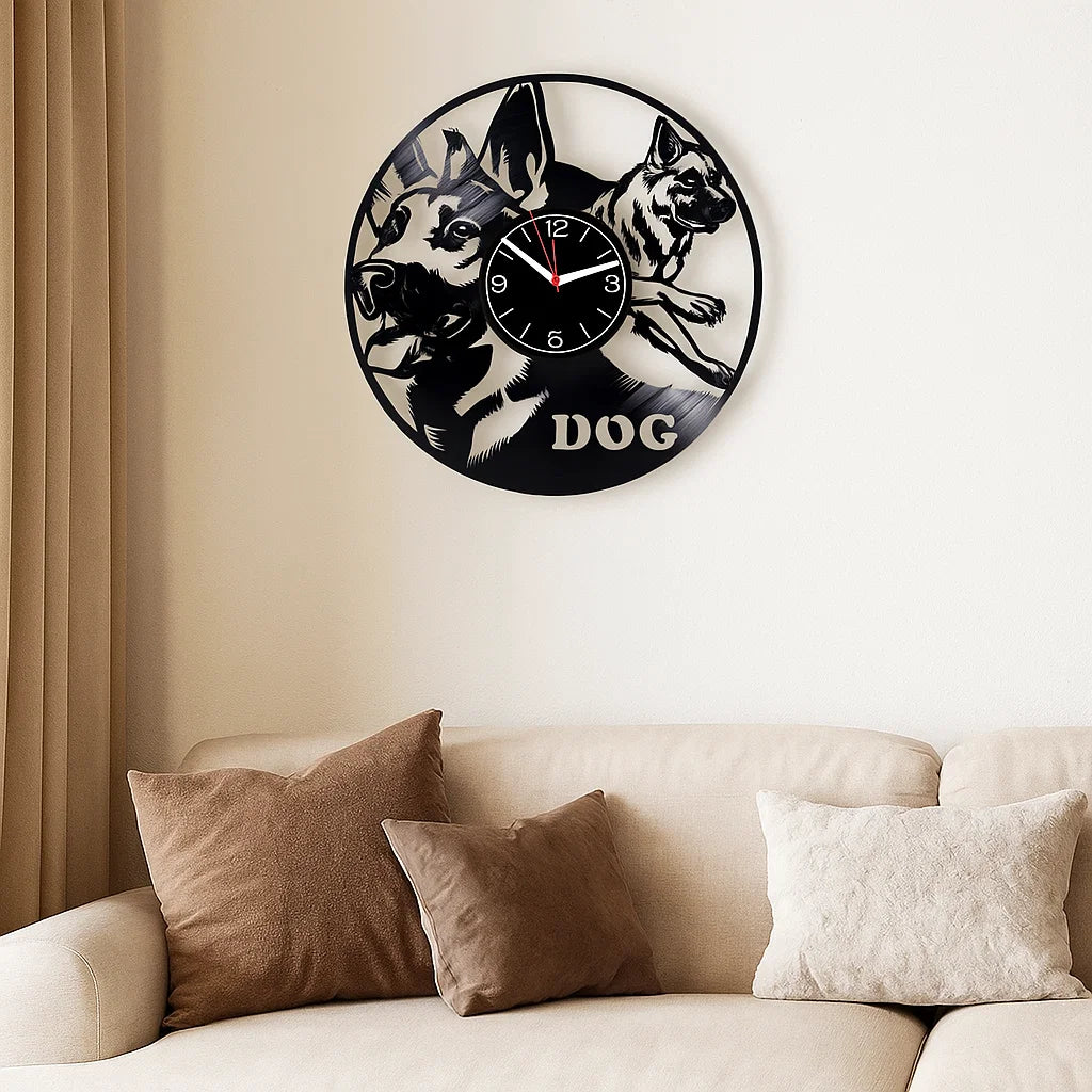Orologio da Parete in Vinile - Amico dei Cani - Design Unico