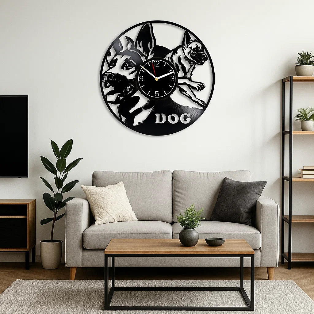 Orologio da Parete in Vinile - Amico dei Cani - Design Unico