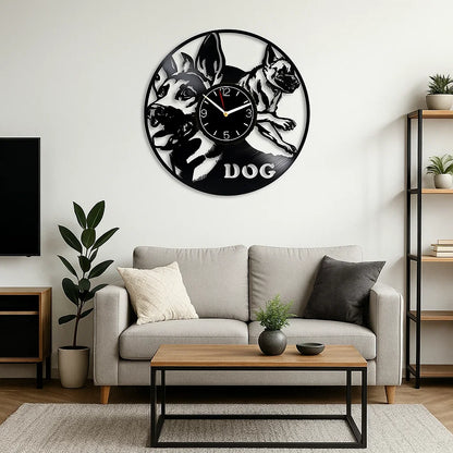 Orologio da Parete in Vinile - Amico dei Cani - Design Unico