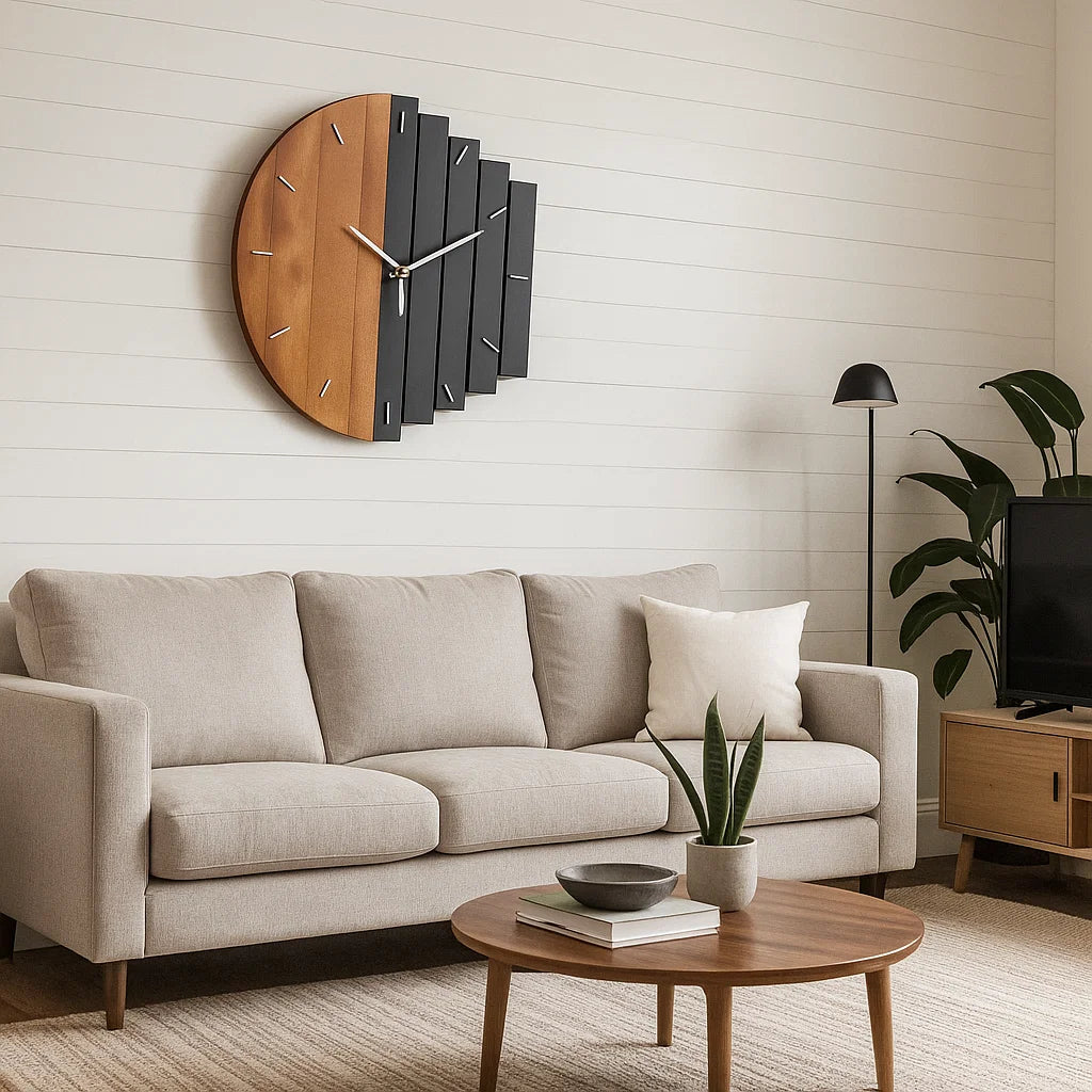 Orologio da Parete - Design in Legno Naturale - Eleganza e Funzionalità