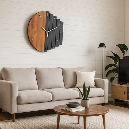 Orologio da Parete - Design in Legno Naturale - Eleganza e Funzionalità