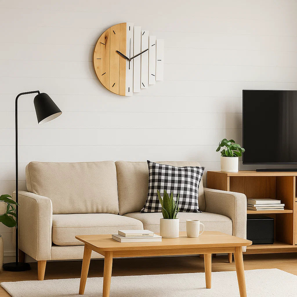 Orologio da Parete - Design in Legno Naturale - Eleganza e Funzionalità