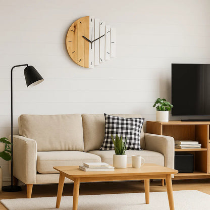 Orologio da Parete - Design in Legno Naturale - Eleganza e Funzionalità