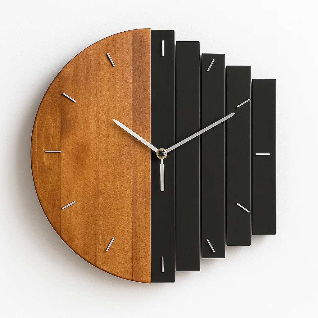 Orologio da Parete - Design in Legno Naturale - Eleganza e Funzionalità