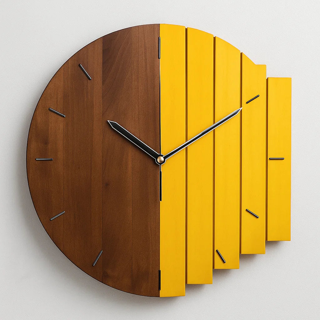 Orologio da Parete - Design in Legno Naturale - Eleganza e Funzionalità