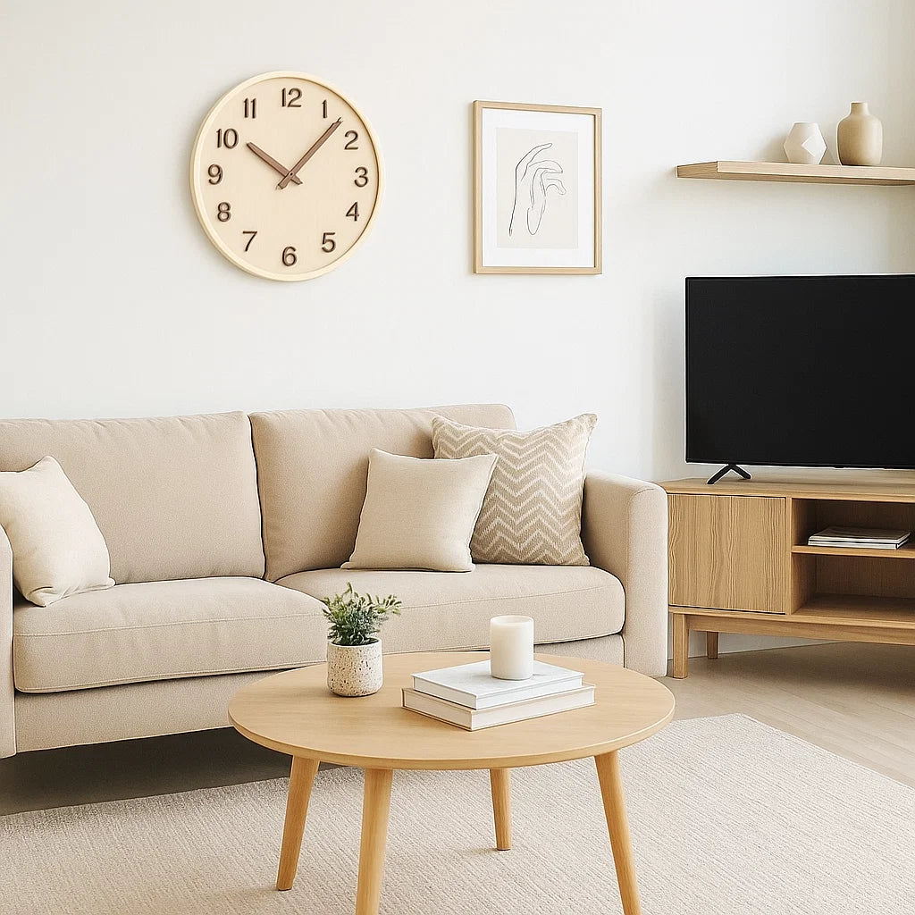 Eleganza naturale - Elegante orologio da parete in legno - Design senza tempo