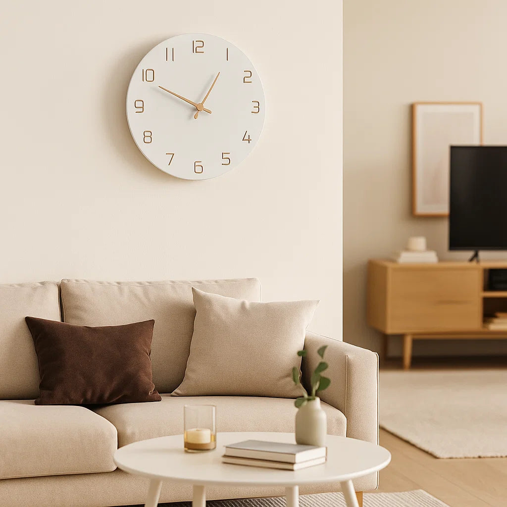 Orologio da Parete in Legno 3D - Design Nordico Unico - Eleganza e Funzionalità