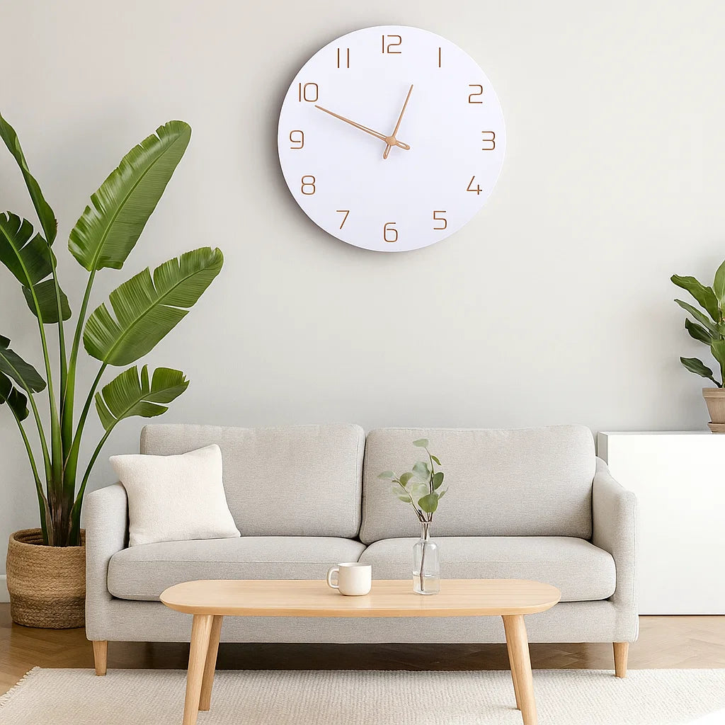 Orologio da Parete in Legno 3D - Design Nordico Unico - Eleganza e Funzionalità