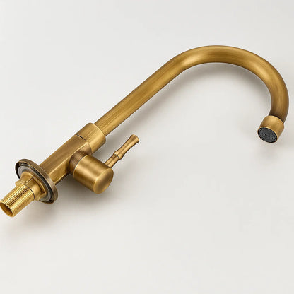 Rubinetto Cucina Antico - Design Collo di Cigno - Ottone Senza Tempo