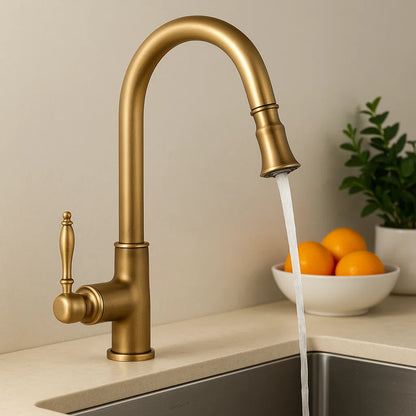 VintageTap - Rubinetto da cucina retrò - Finitura in ottone - Design unico